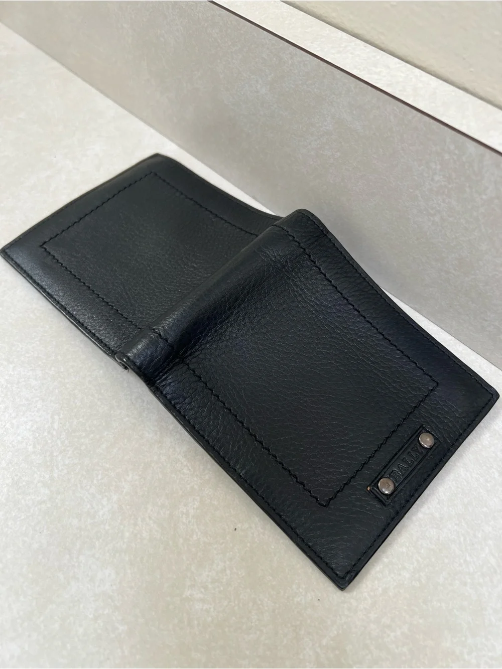 Bally Men's Black Leather Bi-Fold Wallet